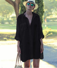 Saida De Praia Beach Dress Tunic Pareos For Women Kaftan 2019 New Cotton Shirt Long Sleeve Size Sexy Beach Cover Up Pareo Praia