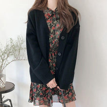 PEONFLY Fashion Knitted Cardigan Women Coat Solid 2020 Spring Fashion V Neck Long Sleeve Korean Style Sweater Coat Tops Ladies
