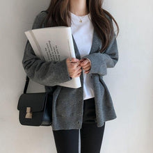 PEONFLY Fashion Knitted Cardigan Women Coat Solid 2020 Spring Fashion V Neck Long Sleeve Korean Style Sweater Coat Tops Ladies