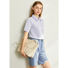 AMII Minimalism Spring Summer Solid Basic Polo Women Tshirt Causal Fashion Loose Female Polo Shirt Tops 12040395