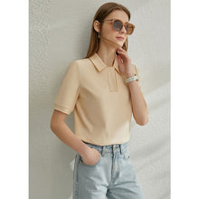 AMII Minimalism Spring Summer Solid Basic Polo Women Tshirt Causal Fashion Loose Female Polo Shirt Tops 12040395