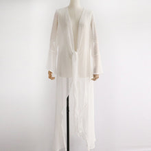 Mossha Transparent bikini Long beach wear Deep v-neck sarong tunic beach dress women Sexy bathing suit 2020 Cover-ups kimono new