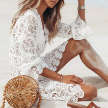 Summer Beach Blouse Women Bikini Tops Lace tunic Hollow Out Crochet Tassel Robe Cover Up Kimono Cardigan Swimsuit