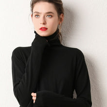 WOTWOY Autumn Winter Basic Knitted Turleneck Sweater Women Slim Fit Long Sleeve Cashmere Sweaters Women White Pink Pull Femme