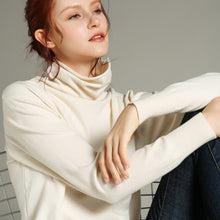 WOTWOY Autumn Winter Basic Knitted Turleneck Sweater Women Slim Fit Long Sleeve Cashmere Sweaters Women White Pink Pull Femme