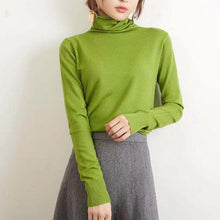 WOTWOY Autumn Winter Basic Knitted Turleneck Sweater Women Slim Fit Long Sleeve Cashmere Sweaters Women White Pink Pull Femme