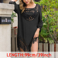 INGAGA Sexy Tassel Cover Ups Tunic Swimsuit 2020 Beach Dress Tropical Hollow Out Beachwear Black Backless Summer Swimwear New