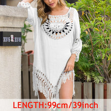 INGAGA Sexy Tassel Cover Ups Tunic Swimsuit 2020 Beach Dress Tropical Hollow Out Beachwear Black Backless Summer Swimwear New