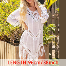 INGAGA Sexy Tassel Cover Ups Tunic Swimsuit 2020 Beach Dress Tropical Hollow Out Beachwear Black Backless Summer Swimwear New