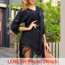 INGAGA Sexy Tassel Cover Ups Tunic Swimsuit 2020 Beach Dress Tropical Hollow Out Beachwear Black Backless Summer Swimwear New