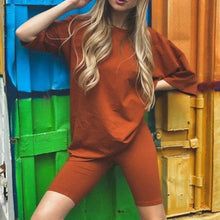Women's Summer Suit With Bicycles Two Piece Sets Shorts And Tops With Belt Casual Home Loose Women's Bicycles 2020 Shorts Suit