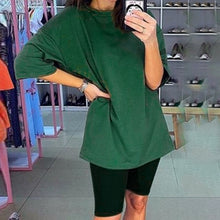 Women's Summer Suit With Bicycles Two Piece Sets Shorts And Tops With Belt Casual Home Loose Women's Bicycles 2020 Shorts Suit