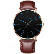 Men's Fashion Ultra Thin Watches Simple Men Business Stainless Steel Mesh Belt Quartz Watch Leather Strap Gift for Boyfriend