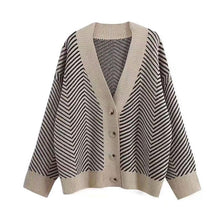 Aachoae Knitted Striped Cardigan Sweater Women Fashion Patchwork Top Spring 2020 Long Sleeve Casual Outwears V Neck Buttons Coat