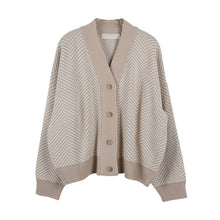 Aachoae Knitted Striped Cardigan Sweater Women Fashion Patchwork Top Spring 2020 Long Sleeve Casual Outwears V Neck Buttons Coat