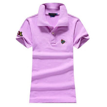 High quality 2020 Summer Womens polos shirts 100% Cotton casual short sleeve ladies polos shirts fashion slim female tops S-4XL