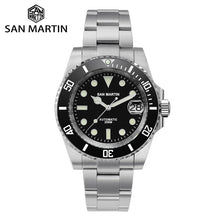 San Martin Diver Water Ghost Luxury Sapphire Crystal Men Automatic Mechanical Watches Ceramic Bezel 20Bar Luminous Date Window