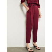 AMII Minimalism Autumn OL Style Women Suit Set Solid Lapel Full Sleeve Women Shirt Tops High Waist Loose Female Pants 12030274