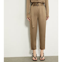 AMII Minimalism Autumn OL Style Women Suit Set Solid Lapel Full Sleeve Women Shirt Tops High Waist Loose Female Pants 12030274