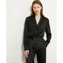 AMII Minimalism Autumn OL Style Women Suit Set Solid Lapel Full Sleeve Women Shirt Tops High Waist Loose Female Pants 12030274