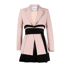 SONDR 2020 New Women's Blazer Two Piece Set Drawstring Lacing Full Sleeve Deep V Collar Slim Fit Office Lady Design Cloth