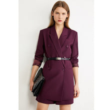 AMII Minimalism Autumn Causal Women Set Solid Lapel Double Breasted Office Coat High Waist Loose Shorts Female Suit 12060012